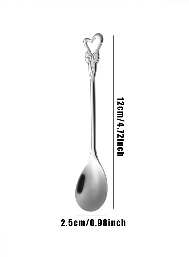 4 pcs Coffee Spoons,Steel Teaspoons Small Cute for Stirring Espresso Coffee Bar Tableware Dessert Flatware Tea Party - Image 2